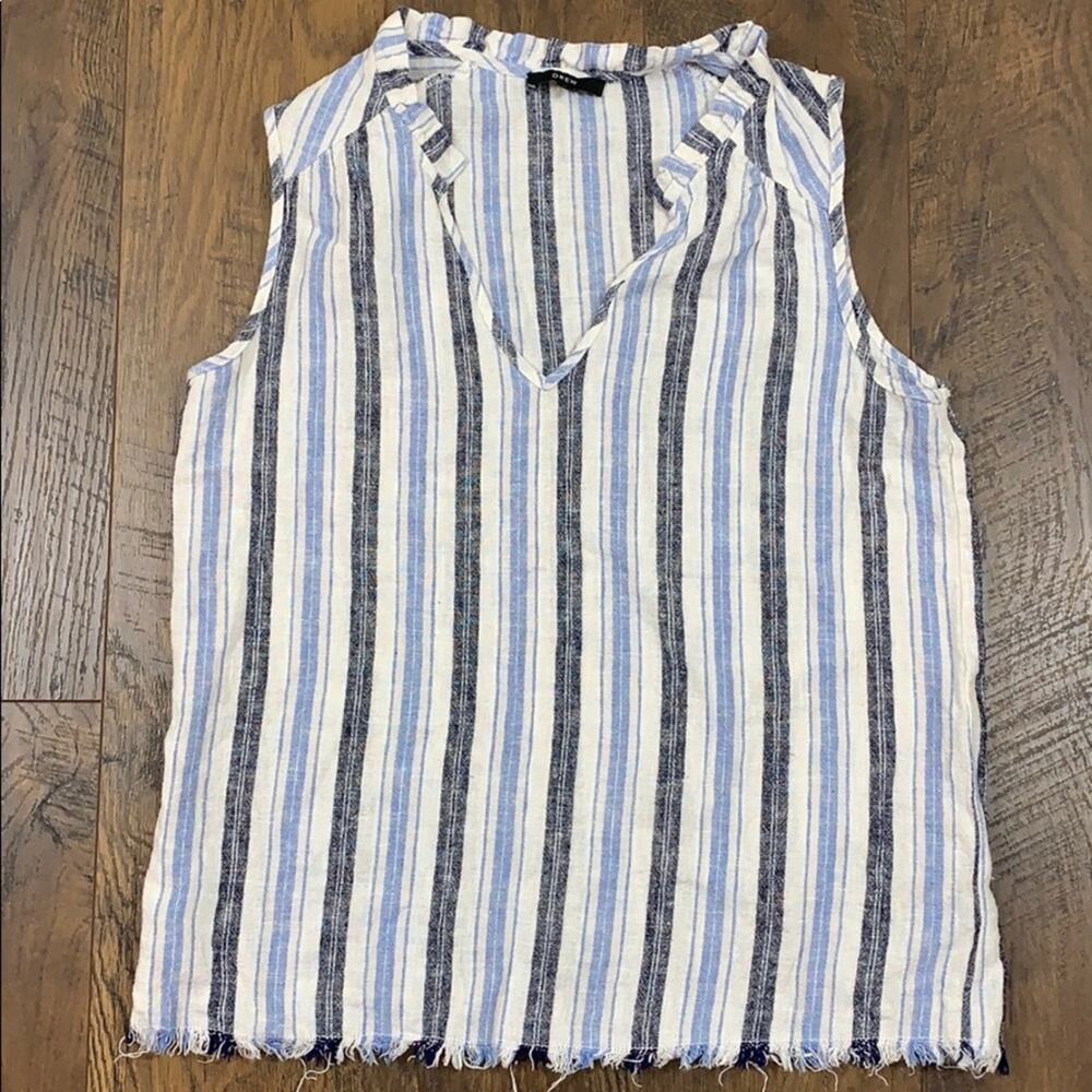 Anthropologie Drew Agave Linen Blend Striped Top